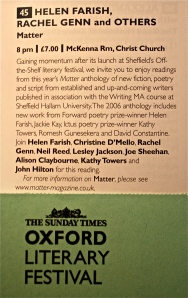 Reading at the Oxford Festival in March 2007